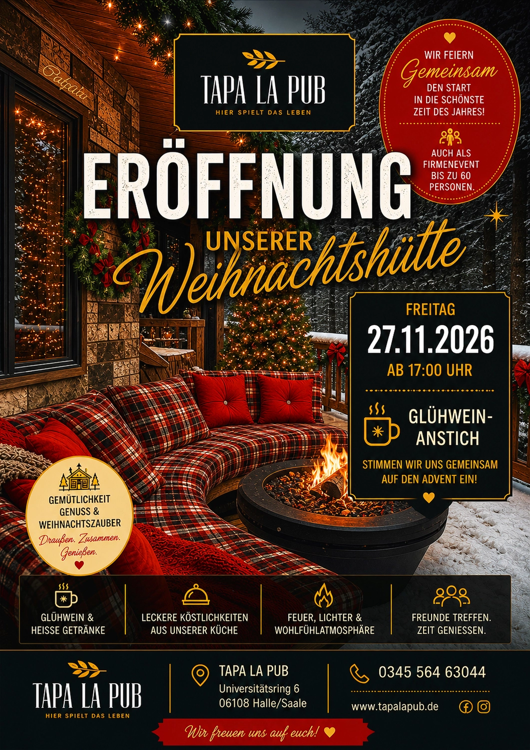 Taparazzi-Restaurant, gedeckter Familientisch mit blau-weißer Farbkombination
